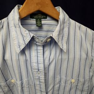 Lauren Ralph Lauren womens button shirt small blue stripes